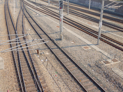 铁路轨道交叉口照片