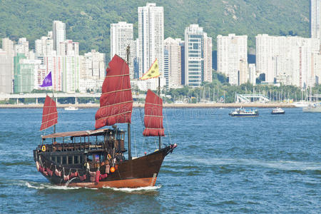 香港港口的垃圾船