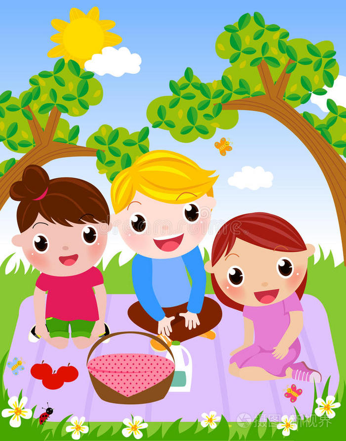 享受野餐和快乐的日子