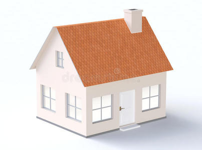 带坡屋顶的普通住宅模型