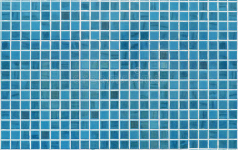 蓝色或青色瓷砖墙