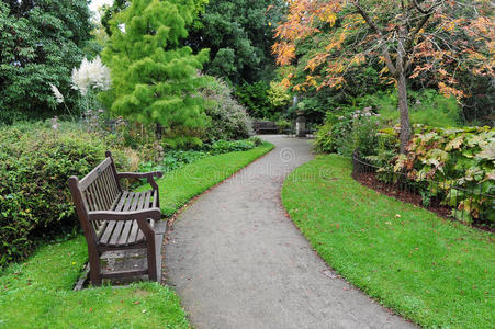 蜿蜒的小路绿色公园里蜿蜒的小路照片