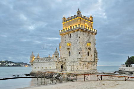 颜色 迟交 要塞 傍晚 欧洲 地标 建筑学 葡萄牙 古老的