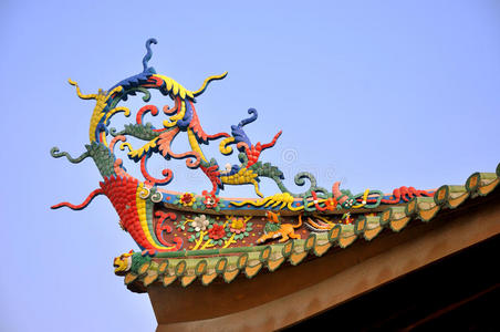 中国传统寺庙的彩檐图片