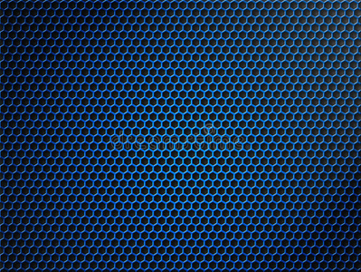 蓝色六边形或蜂窝金属网格背景图片