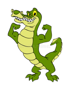 豹,公猪上端我海龙短吻鳄鳄鱼或短吻鳄戴着太阳镜的吉祥物卡通海龙