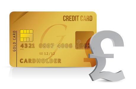 英镑信用卡概念插图设计