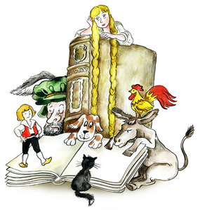 格林女孩格林兄弟书中的人物照片