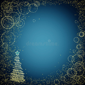 蓝色和光彩夺目的圣诞背景