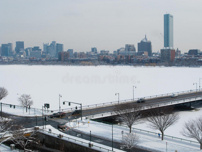 波士顿查尔斯河冬季