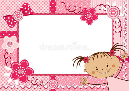 粉色儿童相框。