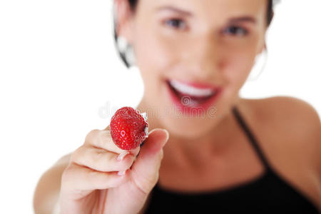 快乐的草莓姑娘。