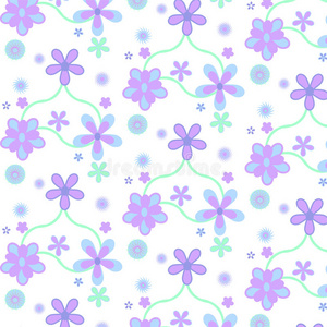 粉彩紫蓝色简单花朵图案图片