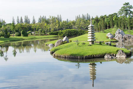 日本花园的风景。