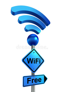 wifi蓝色路标