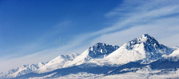 壮丽的山峰山峰白雪皑皑的山顶