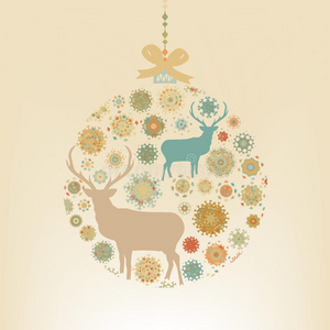 圣诞舞会雪花和鹿。每股收益8