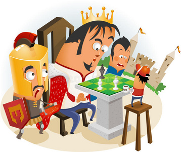 棋盘游戏概念的商业理念和竞争策略想法在黑暗背景下国际象棋人物