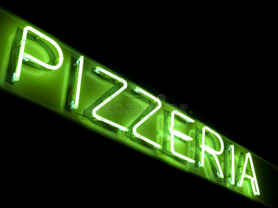 比萨店霓虹灯标志
