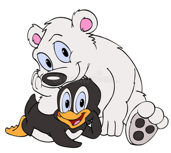 企鹅和北极熊朋友照片