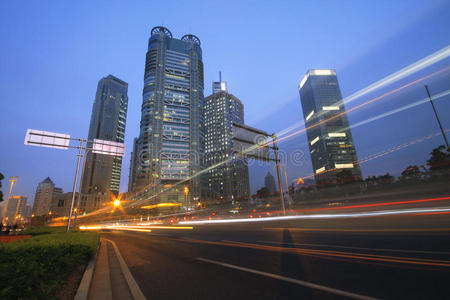 上海高速公路交通夜景