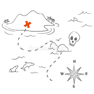 藏宝图矢量照片