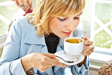 美丽的 放松 热的 肖像 黑发 早餐 咖啡馆 巧克力 午餐
