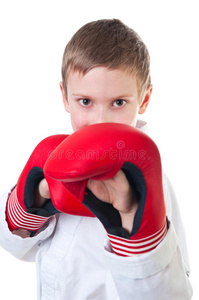 穿跆拳道制服的小男孩图片