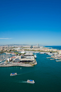 巴塞罗那海港区鸟瞰图图片