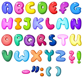 三维气泡字母表