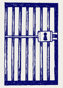 蹲监狱插画-蹲监狱手绘-蹲监狱卡通图-摄图新视界