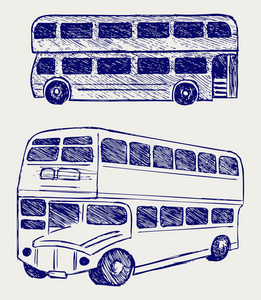 伦敦城市巴士。涂鸦风格