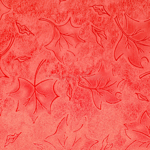 红色花卉皮革图案