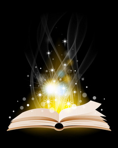 打开魔法书照片