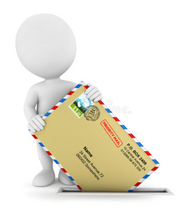 3d白人发送邮件照片