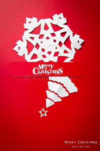 圣诞贺卡与折纸圣诞装饰。
