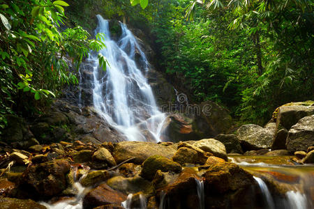 泰国丛林中的西龙瀑布