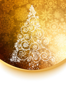 抽象的金色白色圣诞树。每股收益8