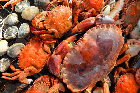 炭烤螃蟹虾照片