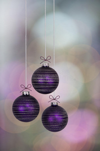 紫色圣诞饰品