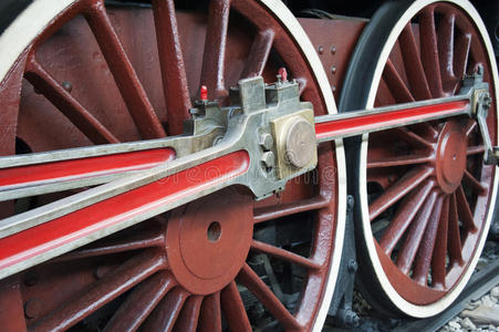 旧机车车轮图片
