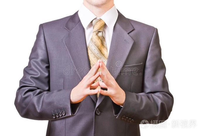 有权势的商人双手合十