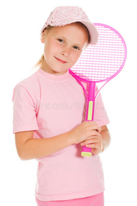 打网球的小女孩