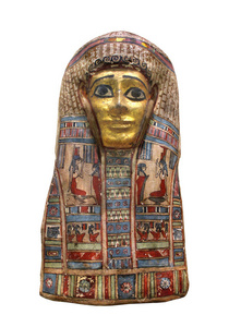 古埃及木乃伊面具孤立。