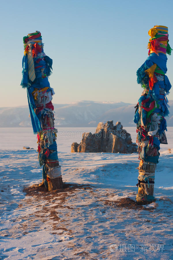 萨满山上的祈祷旗