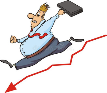 股市大跌漫画图片