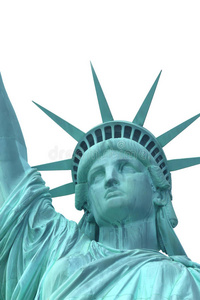 自由女神像的头像。与世隔绝。纽约市