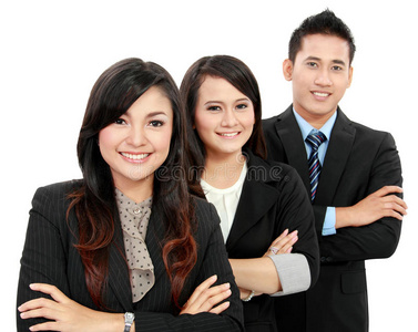 男女上班族微笑照片