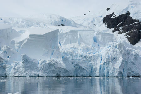全景图 地区 南极洲 南极 美丽的 冰川 高的 极端 冰冷的