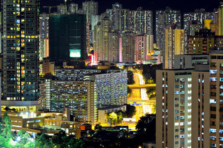 香港拥挤的市区